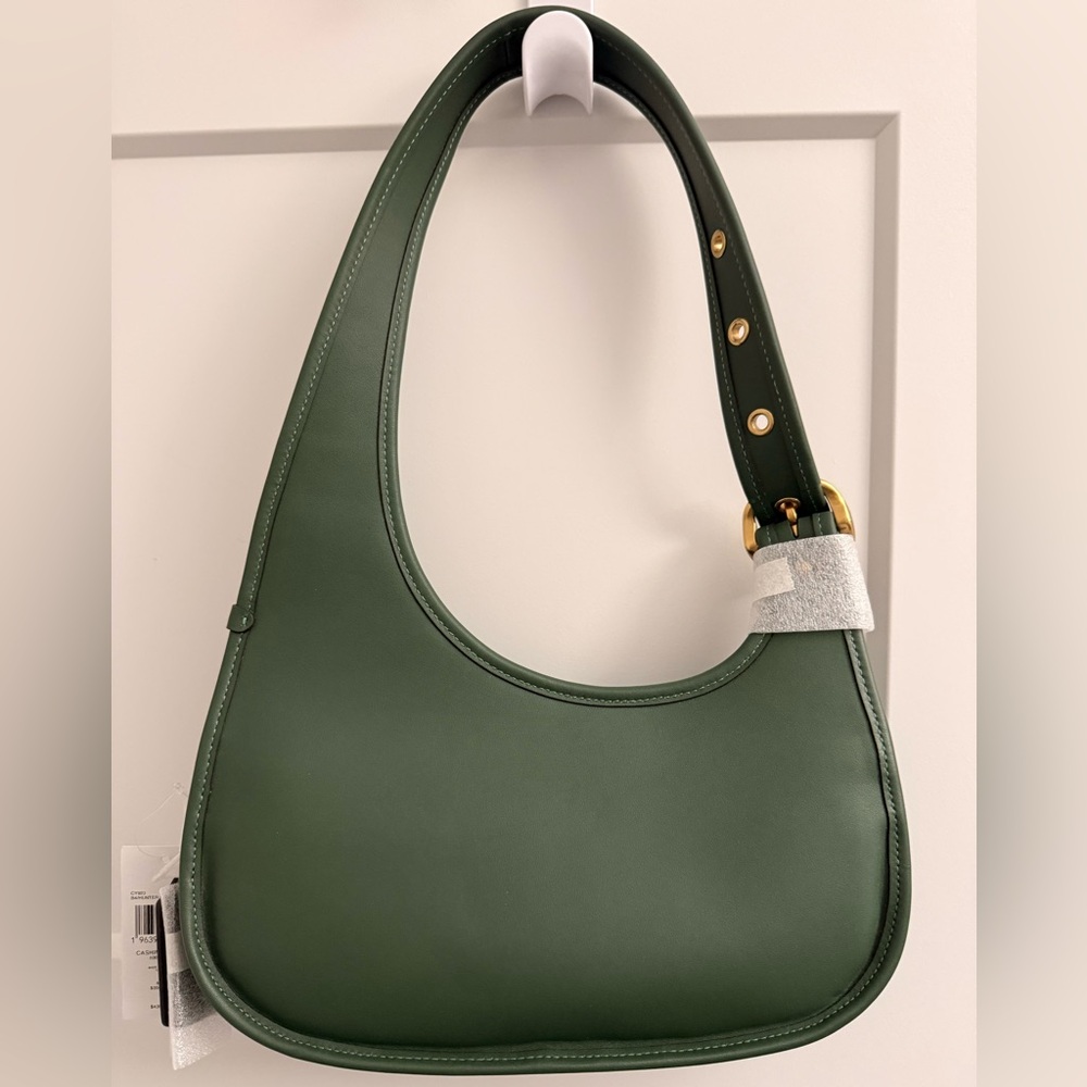 Coach Cashin Carry Crescent Shoulder Bag Hunter Green - Picture 2 of 9